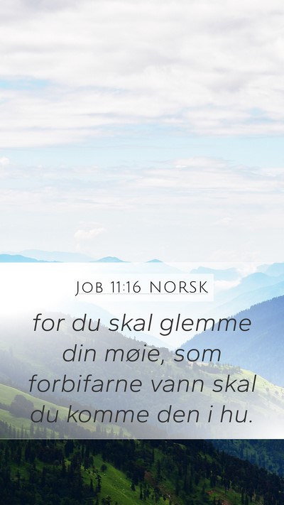Job 11:16 NORSK Mobile Phone Wallpaper - for du skal glemme din møie, som forbifarne vann - Mobile Bible Verse Wallpaper