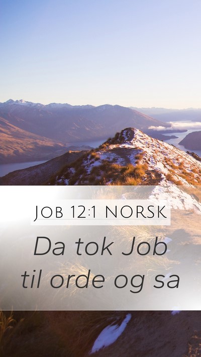 Job 12:1 NORSK Mobile Phone Wallpaper - Da tok Job til orde og - Mobile Bible Verse Wallpaper