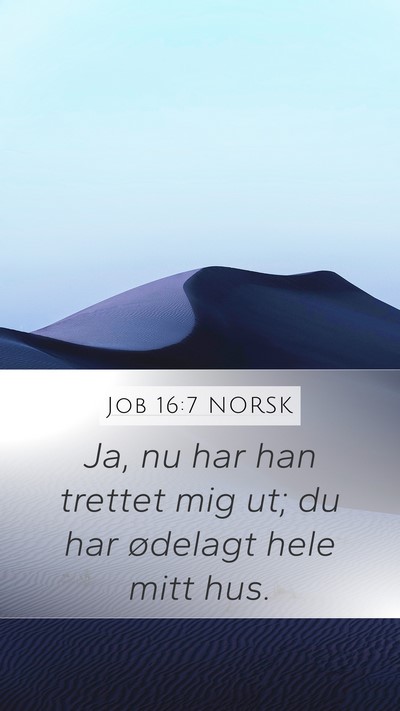 Job 16:7 NORSK Bible Verse Image