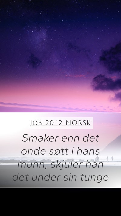 Job 20:12 NORSK Bible Verse Image