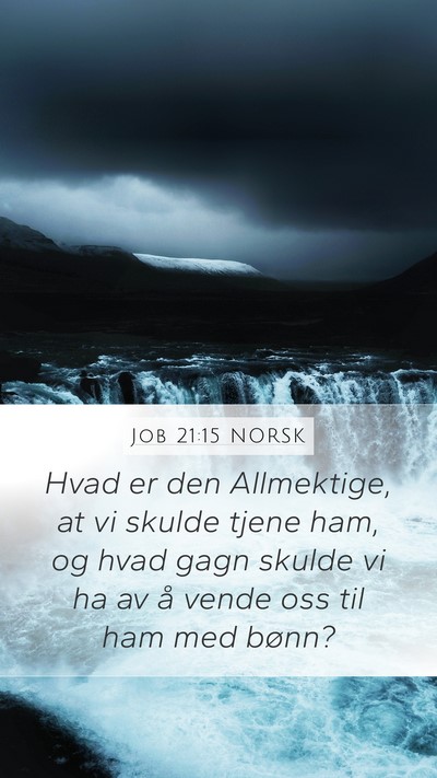 Job 21:15 NORSK Bible Verse Image