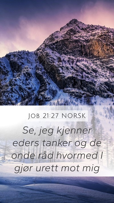 Job 21:27 NORSK Bible Verse Image