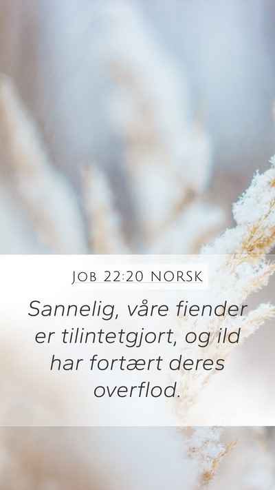 Job 22:20 NORSK Mobile Phone Wallpaper - Sannelig, våre fiender er tilintetgjort, og ild - Mobile Bible Verse Wallpaper