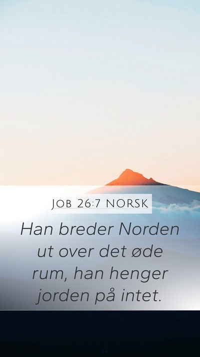 Job 26:7 NORSK Bible Verse Image