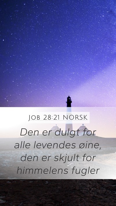 Job 28:21 NORSK Bible Verse Image