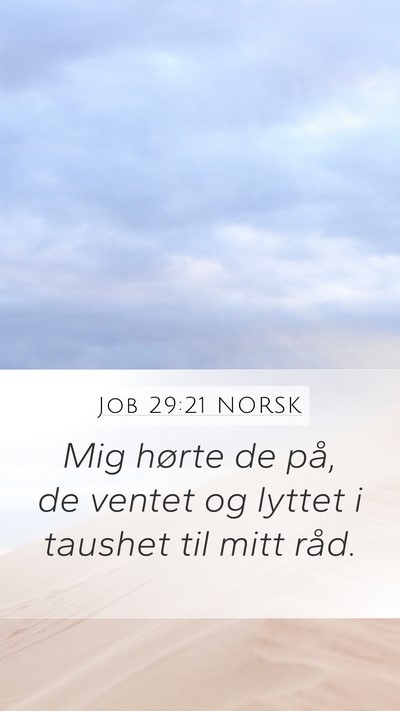 Job 29:21 NORSK Bible Verse Image