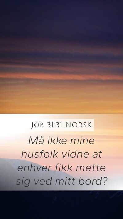 Job 31:31 NORSK Bible Verse Image