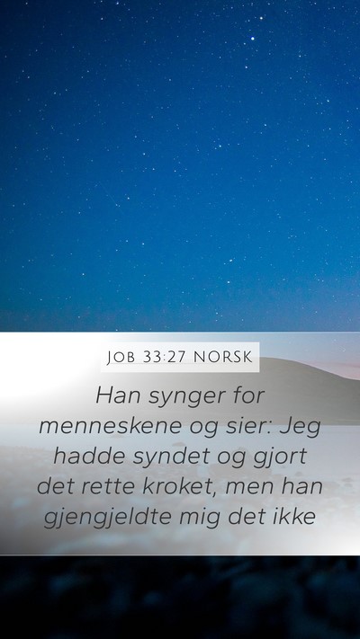 Job 33:27 NORSK Bible Verse Image