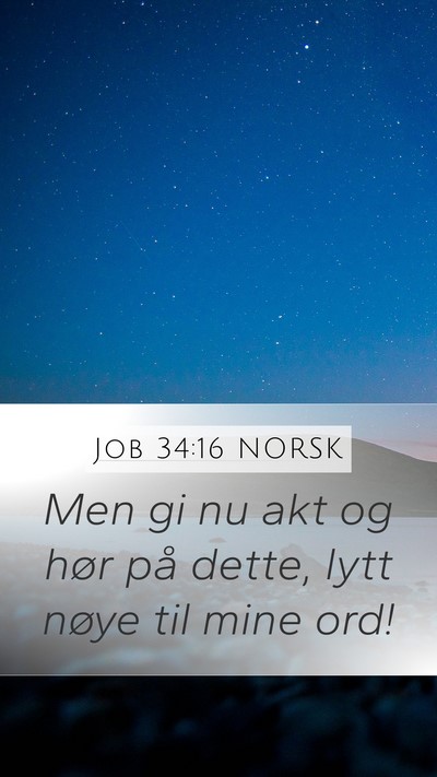 Job 34:16 NORSK Bible Verse Image