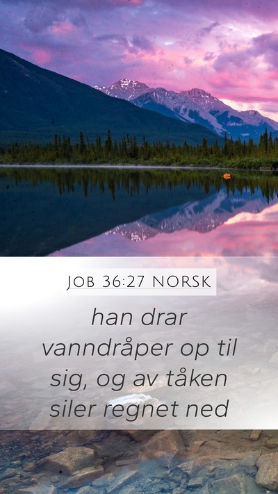 Job 36:27 NORSK Bible Verse Image