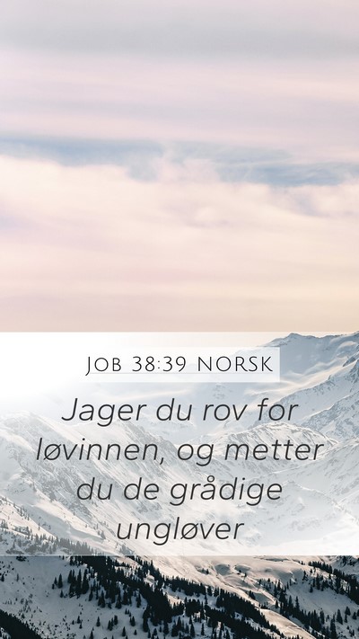 Job 38:39 NORSK Bible Verse Image