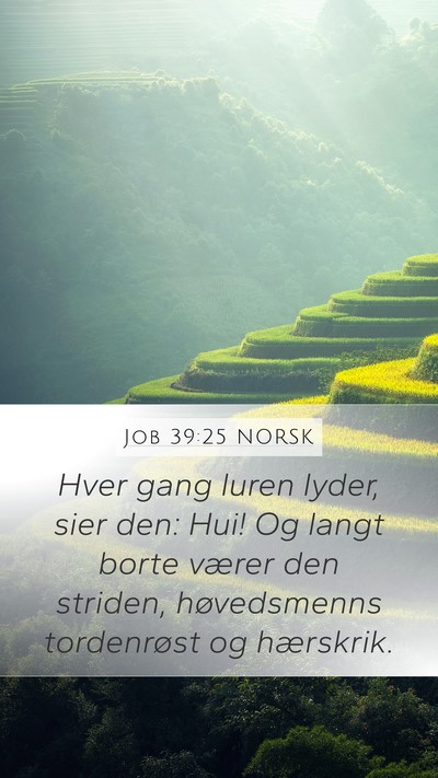 Job 39:25 NORSK Bible Verse Image
