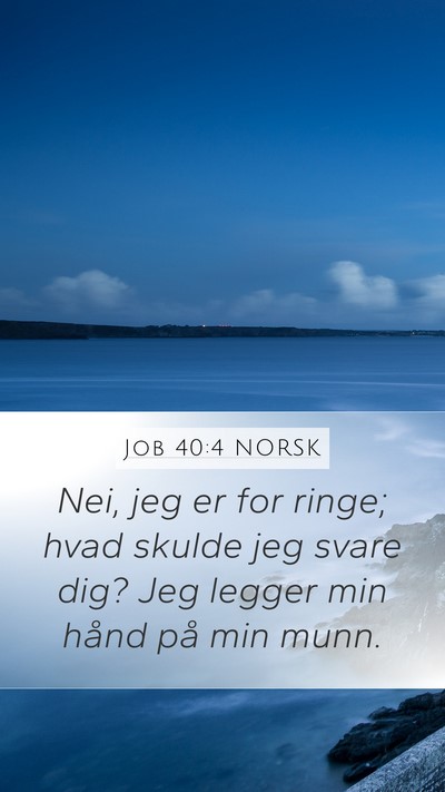Job 40:4 NORSK Bible Verse Image