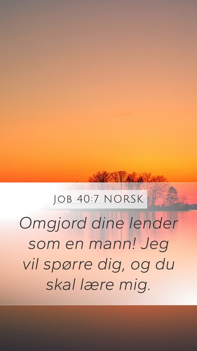 Job 40:7 NORSK Bible Verse Image