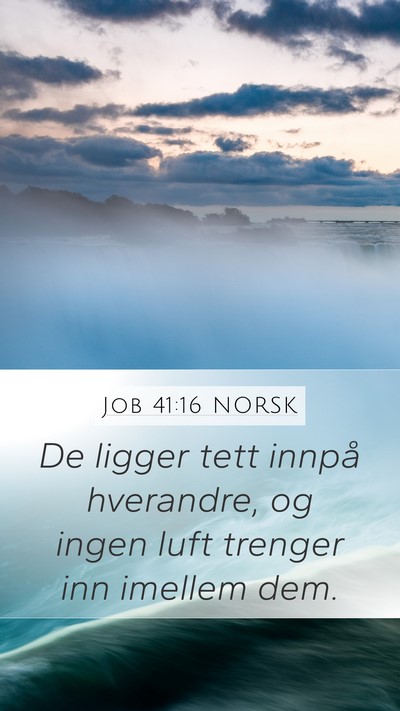 Job 41:16 NORSK Mobile Phone Wallpaper - De ligger tett innpå hverandre, og ingen luft - Mobile Bible Verse Wallpaper