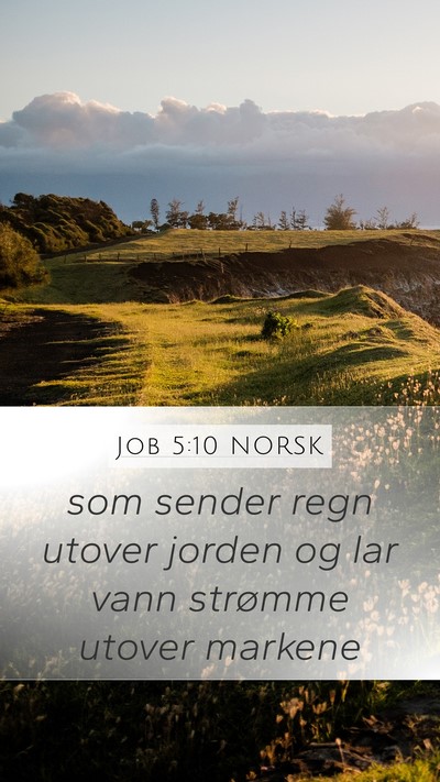 Job 5:10 NORSK Bible Verse Image