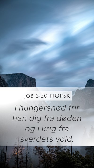 Job 5:20 NORSK Bible Verse Image