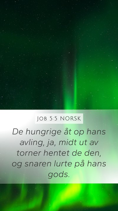Job 5:5 NORSK Bible Verse Image