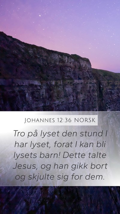 Johannes 12:36 NORSK Bible Verse Image