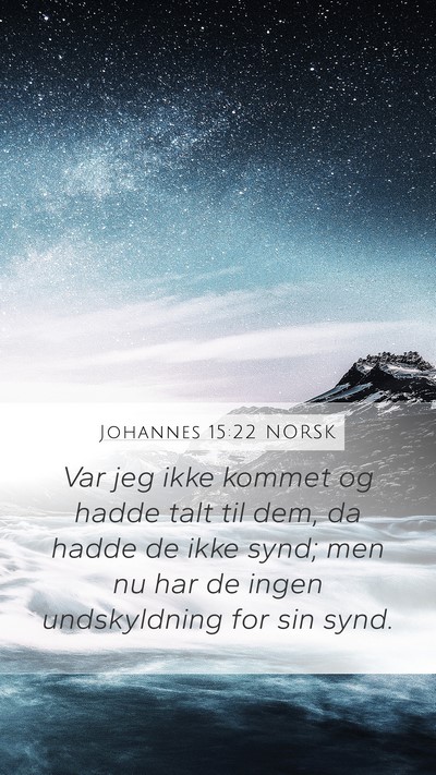 Johannes 15:22 NORSK Bible Verse Image