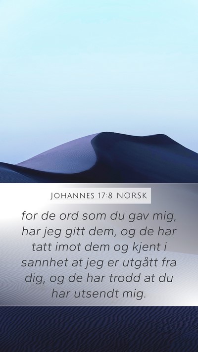 Johannes 17:8 NORSK Bible Verse Image