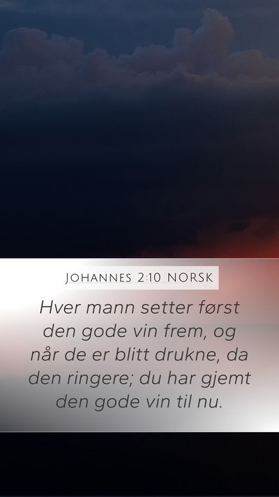 Johannes 2:10 NORSK Bible Verse Image