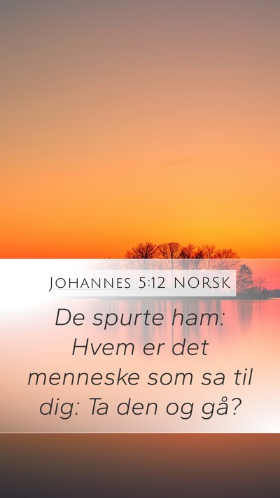 Johannes 5:12 NORSK Mobile Phone Wallpaper - De spurte ham: Hvem er det menneske som sa til - Mobile Bible Verse Wallpaper