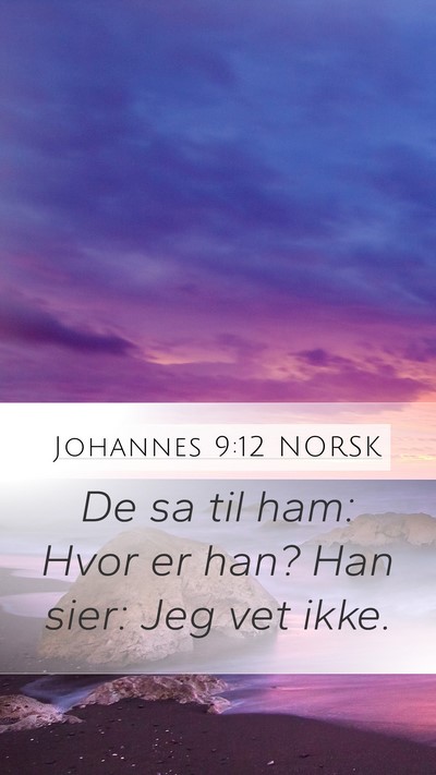 Johannes 9:12 NORSK Mobile Phone Wallpaper - De sa til ham: Hvor er han? Han sier: Jeg vet - Mobile Bible Verse Wallpaper
