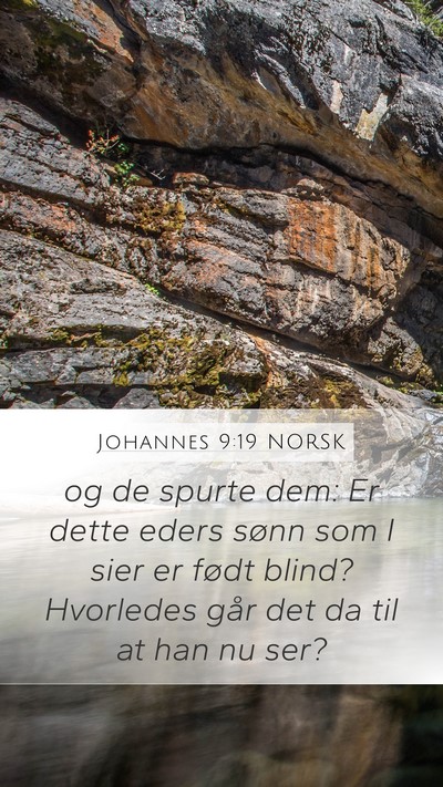 Johannes 9:19 NORSK Mobile Phone Wallpaper - og de spurte dem: Er dette eders sønn som I sier - Mobile Bible Verse Wallpaper