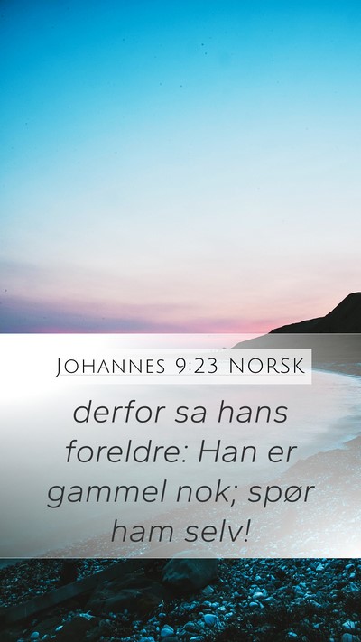 Johannes 9:23 NORSK Mobile Phone Wallpaper - derfor sa hans foreldre: Han er gammel nok; spør - Mobile Bible Verse Wallpaper