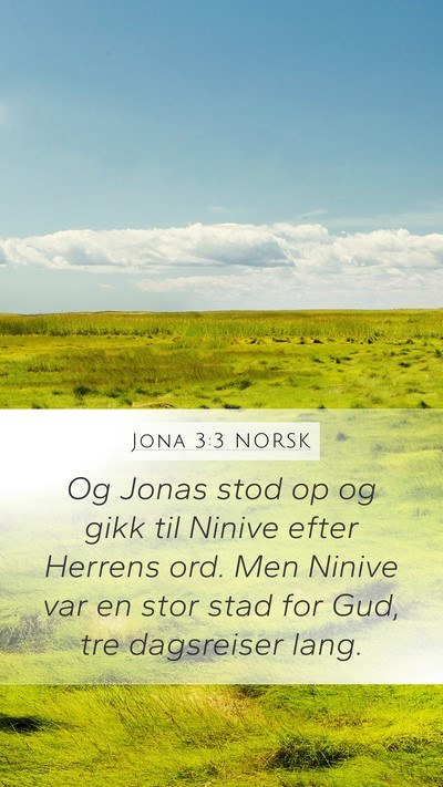Jona 3:3 NORSK Bible Verse Image