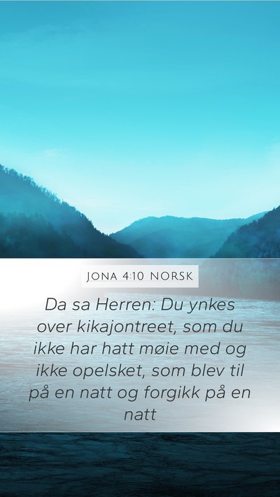 Jona 4:10 NORSK Mobile Phone Wallpaper - Da sa Herren: Du ynkes over kikajontreet, som du - Mobile Bible Verse Wallpaper
