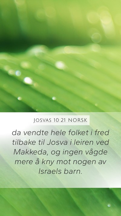 Josvas 10:21 NORSK Mobile Phone Wallpaper - da vendte hele folket i fred tilbake til Josva i - Mobile Bible Verse Wallpaper