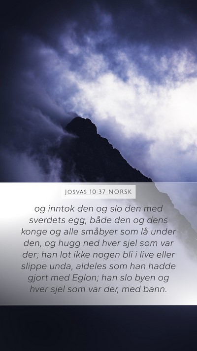 Josvas 10:37 NORSK Bible Verse Image