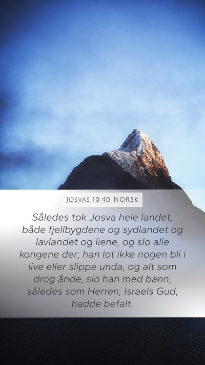 Josvas 10:40 NORSK Mobile Phone Wallpaper - Således tok Josva hele landet, både - Mobile Bible Verse Wallpaper