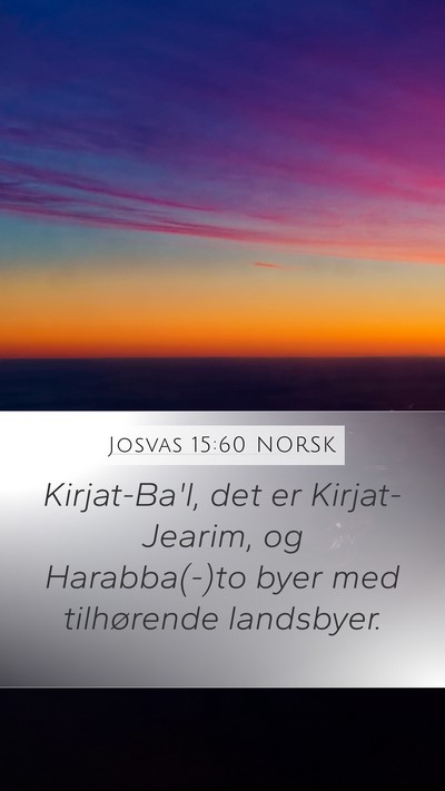 Josvas 15:60 NORSK Bible Verse Image