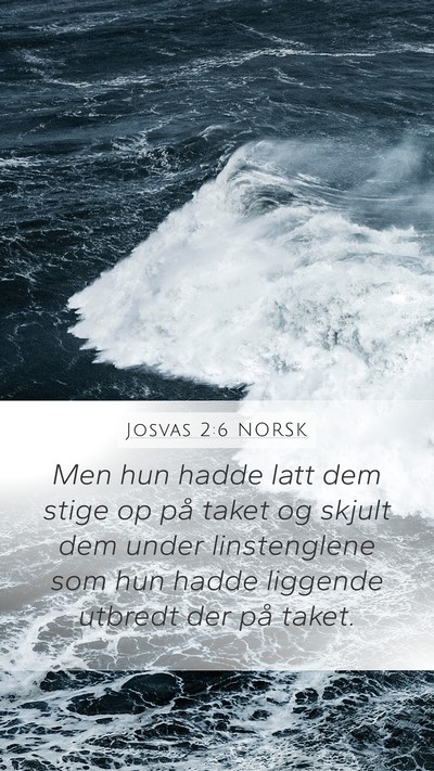 Josvas 2:6 NORSK Mobile Phone Wallpaper - Men hun hadde latt dem stige op på taket og - Mobile Bible Verse Wallpaper