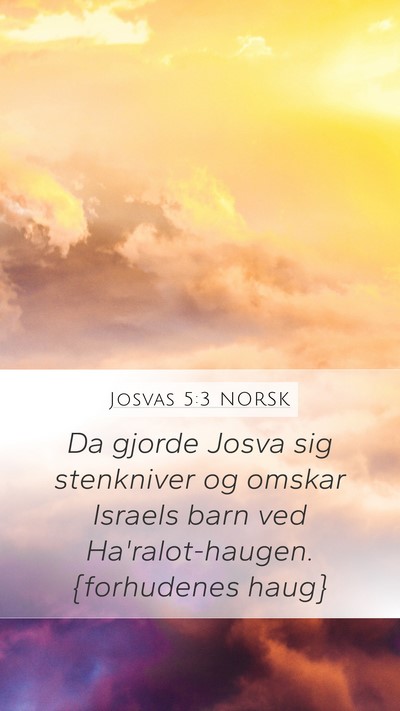 Josvas 5:3 NORSK Mobile Phone Wallpaper - Da gjorde Josva sig stenkniver og omskar Israels - Mobile Bible Verse Wallpaper