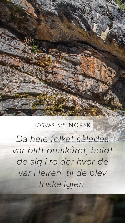 Josvas 5:8 NORSK Mobile Phone Wallpaper - Da hele folket således var blitt omskåret, - Mobile Bible Verse Wallpaper