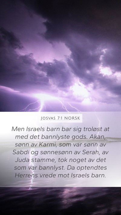 Josvas 7:1 NORSK Bible Verse Image