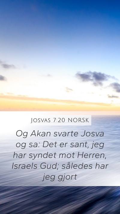Josvas 7:20 NORSK Bible Verse Image
