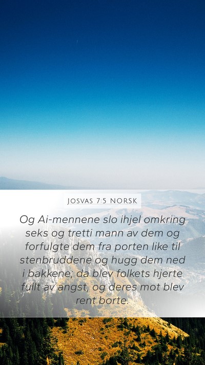 Josvas 7:5 NORSK Bible Verse Image