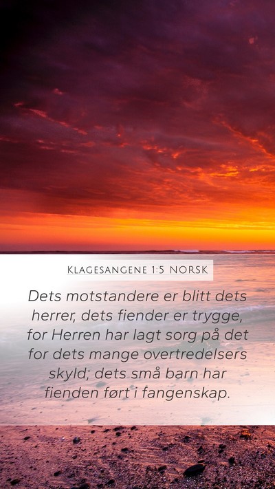 Klagesangene 1:5 NORSK Bible Verse Image
