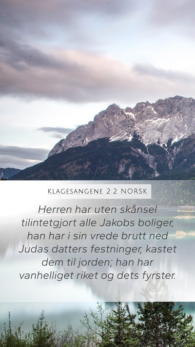Klagesangene 2:2 NORSK Bible Verse Image