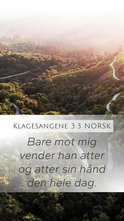 Klagesangene 3:3 NORSK Mobile Phone Wallpaper - Bare mot mig vender han atter og atter sin hånd - Mobile Bible Verse Wallpaper