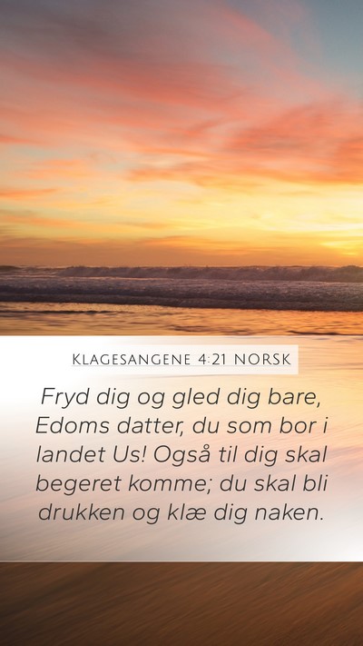 Klagesangene 4:21 NORSK Bible Verse Image