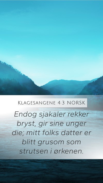 Klagesangene 4:3 NORSK Bible Verse Image