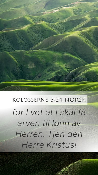 Kolosserne 3:24 NORSK Bible Verse Image