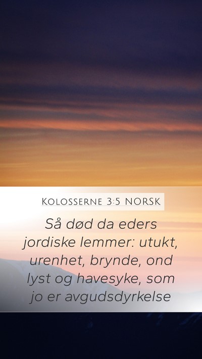 Kolosserne 3:5 NORSK Bible Verse Image
