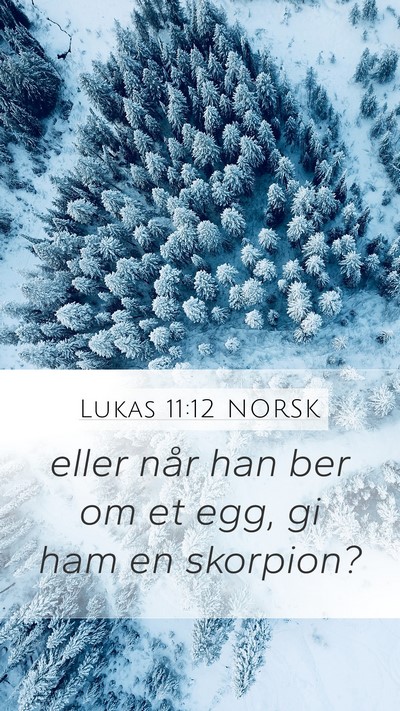 Lukas 11:12 NORSK Mobile Phone Wallpaper - eller når han ber om et egg, gi ham en - Mobile Bible Verse Wallpaper